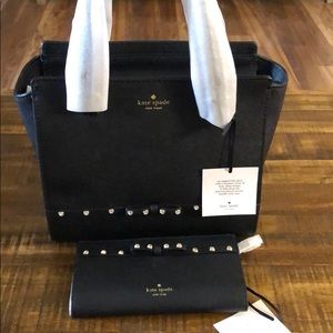 Matching black Kate Spade purse and wallet.